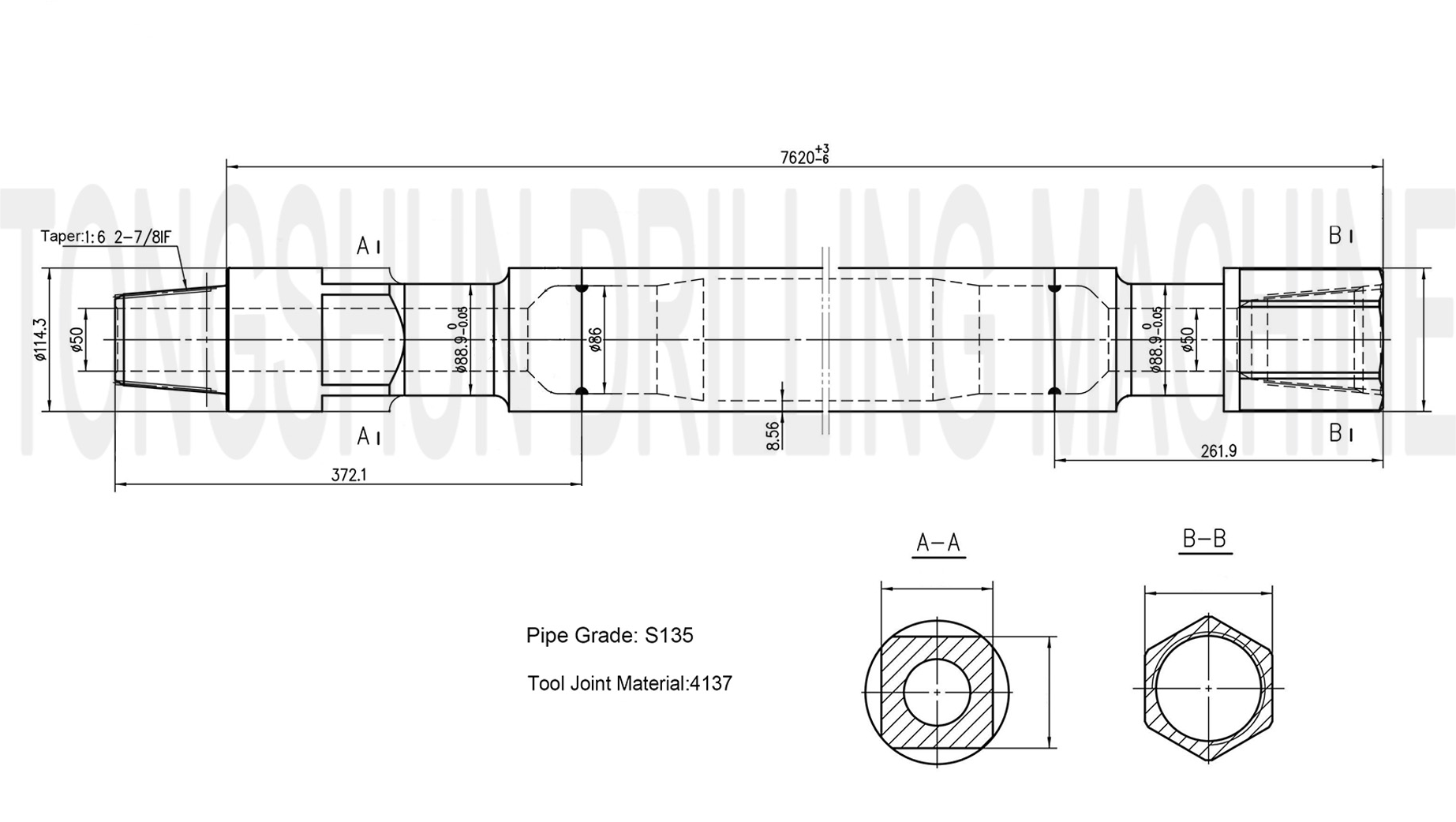 5 Inch T4W Water Well Drill Pipe